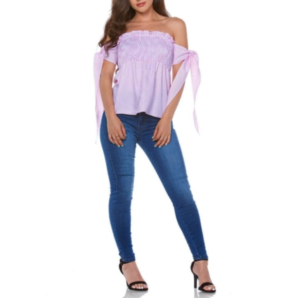 NWT Carmin Off Shoulder Sleeveless Smocked… - Picture 3 of 5